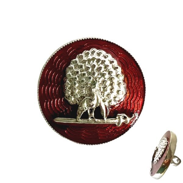 Imperial Scarlet Silver Mayoor Buttons