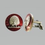 Imperial Scarlet Silver Mayoor Cufflinks - Image 2