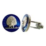 Imperial Blue Silver Mayoor Cufflinks - Image 2