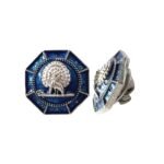 Majestic Octagon Silver Mayoor Lapel Pin - Royal Blue - Image 2