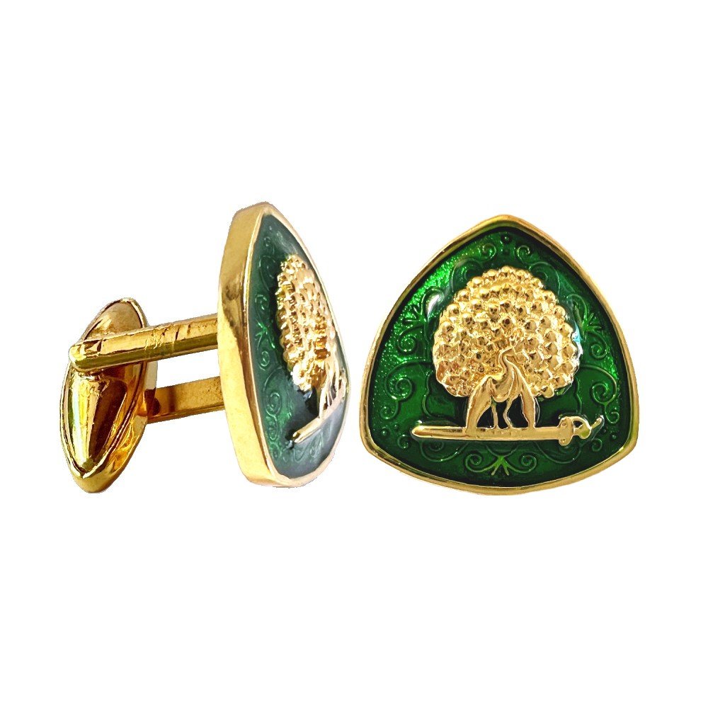 S1075C Imperial Plumage Mayoor Cufflinks - Green - Image 1