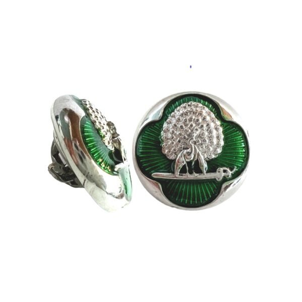 Regal Green & Silver Mayoor Lapel Pin