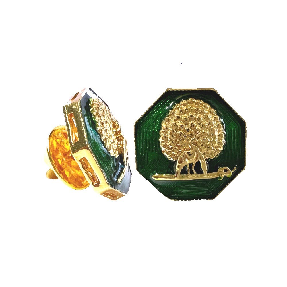 S1079LP (1) Octagonal Mayoor Crest Lapel Pin - Royal Green - Image 1