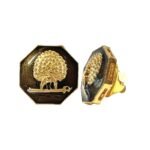 Octagonal Mayoor Crest Lapel Pin - Smokey Enamel - Image 2