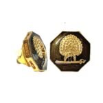 Octagonal Mayoor Crest Lapel Pin - Smokey Enamel