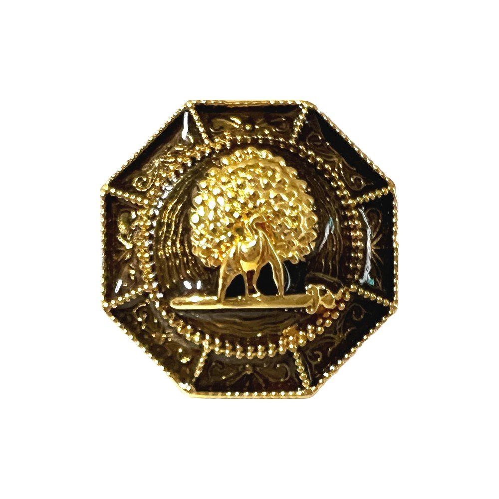 S1082B Majestic Octagon Mayoor Bandhgala Button - Smokey Enamel - Image 1