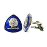 Imperial Plumage Mayoor Cufflinks - Silver Blue - Image 2