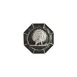 Majestic Octagon Silver Mayoor Lapel Pin - Smokey Enamel - Image 2