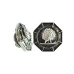 Majestic Octagon Silver Mayoor Lapel Pin - Smokey Enamel