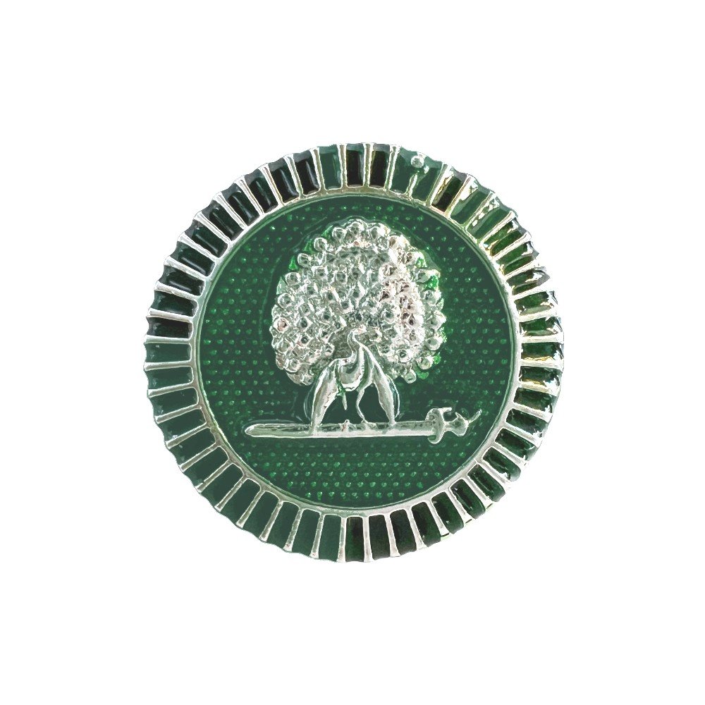 S1088B Regal Silver Mayoor Emblem Bandhgala Buttons - Royal Green - Image 1