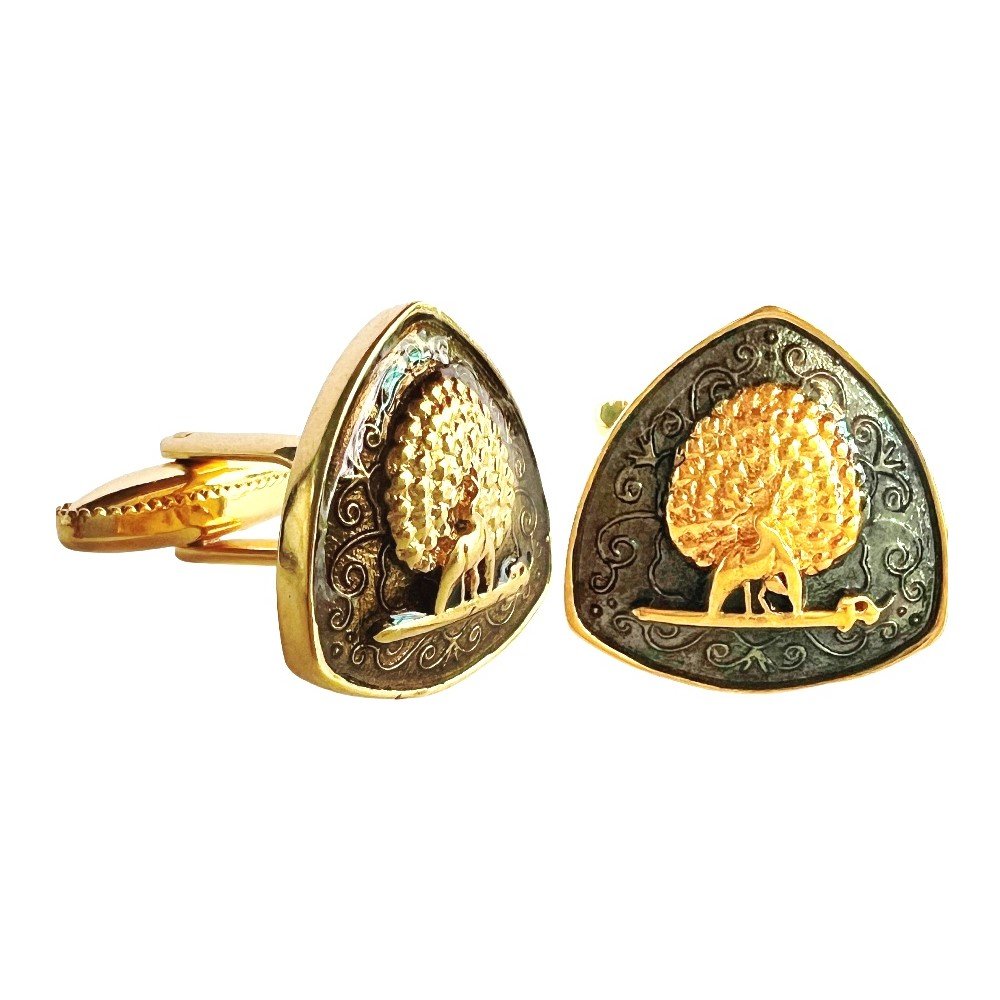 S1095C Imperial Plumage Mayoor Cufflinks - Smokey - Image 1