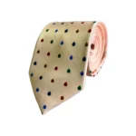 Mayo College Tie & Pocket Square Pachranga Mayoor on Beige - Image 4