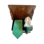 Mayo College Tie & Pocket Square Assembly Hall Design on Green - Image 3