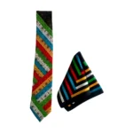 Mayo College Tie & Pocket Square Pachranga Stripes - Image 3