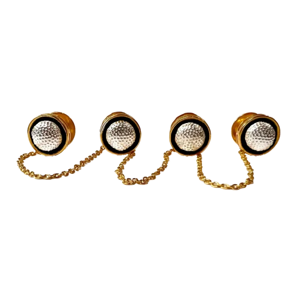 Golfer's Kurta Buttons - Black Enamel