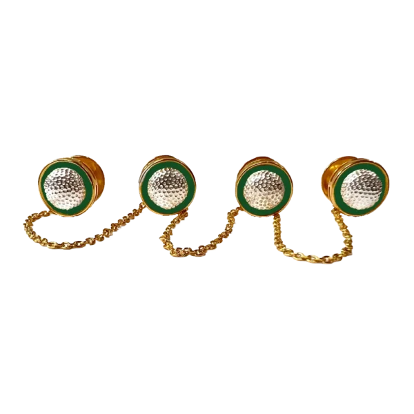 Golfer's Kurta Buttons - Green Enamel