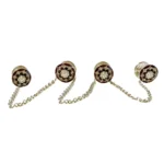 Royal Kurta Buttons - Swarovskis  and Black Enamel - Image 2