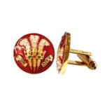 "Ich Dien" Royal Warrant Cufflinks - Bharatpur State - Image 2