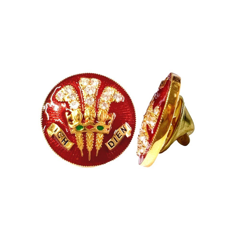 S1118LP-1.jpg "Ich Dien" Royal Warrant Lapel Pin - Bharatpur State - Image 1